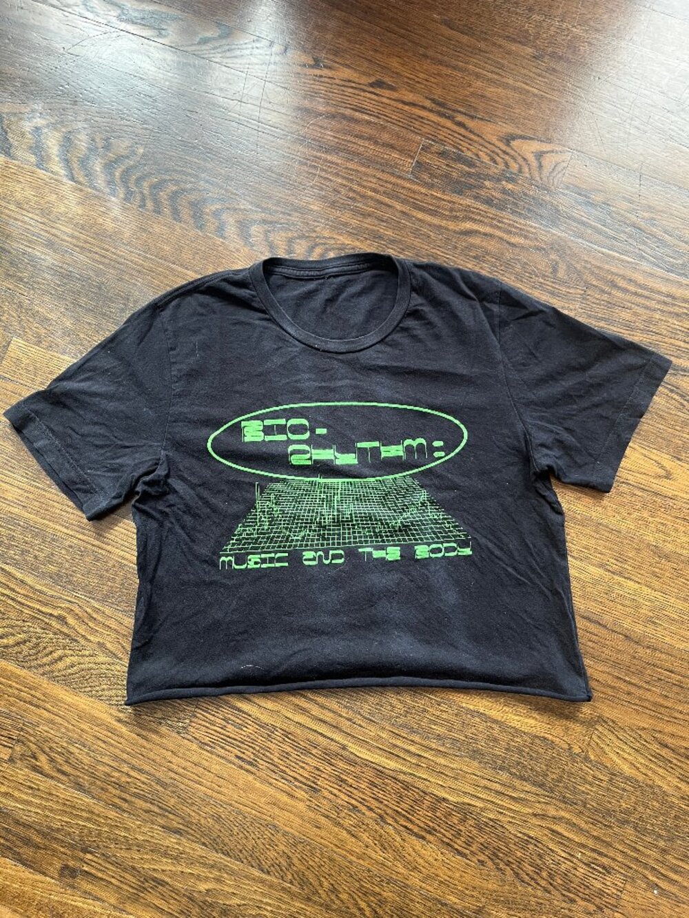 One-of-a-Kind Custom Cropped Graphic Tee - Black, Rave, EDM Culture